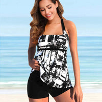 Sienna | Women's Two-Piece Geometric Print Tankini Set with Shorts