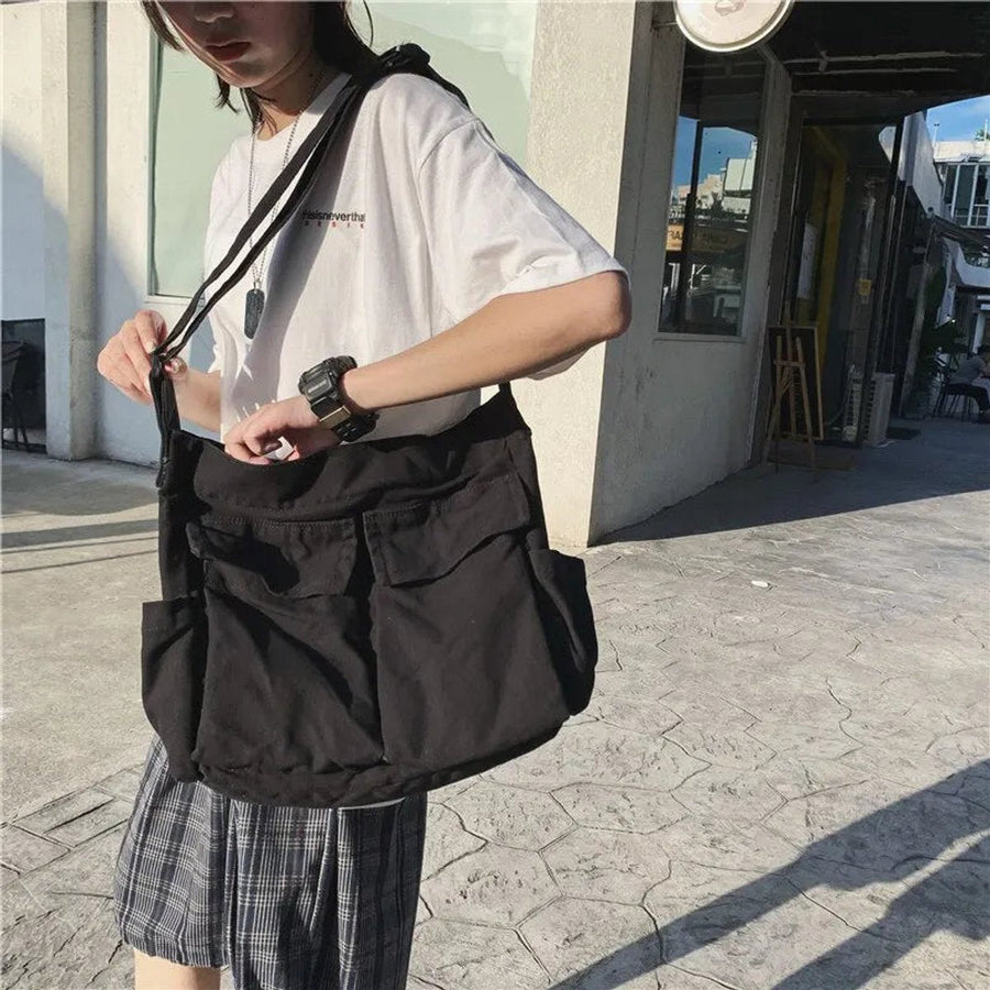 Madison | Women's Vintage Canvas Multi-Pocket Crossbody Shoulder Bag