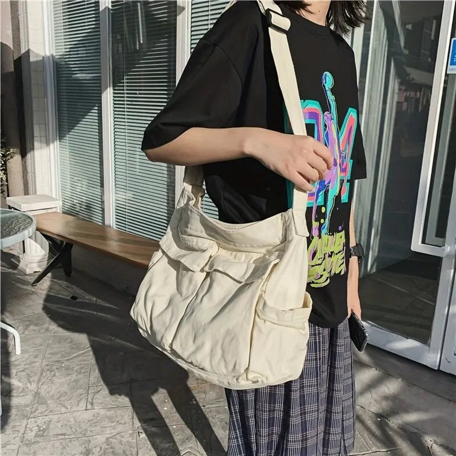 Madison | Women's Vintage Canvas Multi-Pocket Crossbody Shoulder Bag
