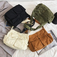 Madison | Women's Vintage Canvas Multi-Pocket Crossbody Shoulder Bag