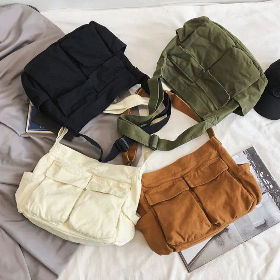 Madison | Women's Vintage Canvas Multi-Pocket Crossbody Shoulder Bag