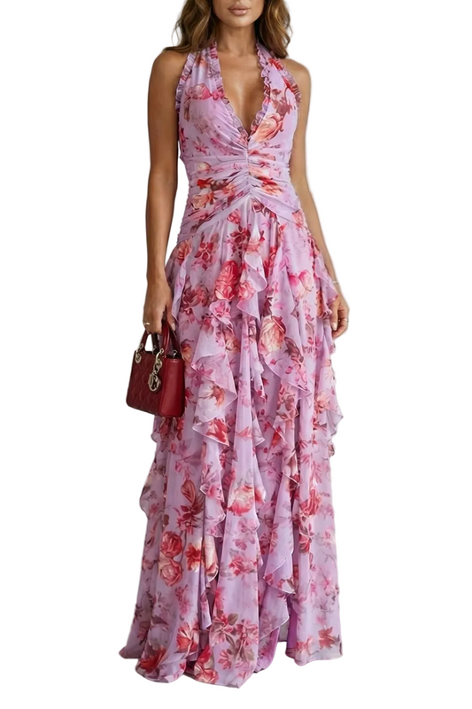 RAINE | HALTER MAXI DRESS