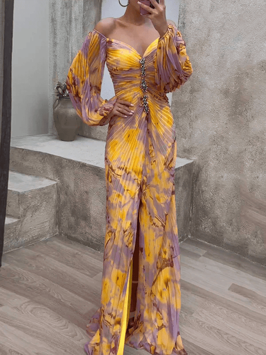 Saffron | Off Shoulder Maxi Dress