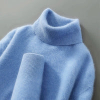 Woodfield Tailored Wool Turtleneck in Carolina Blue