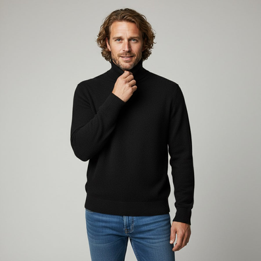 Woodfield Tailored Wool Turtleneck in Charcoal