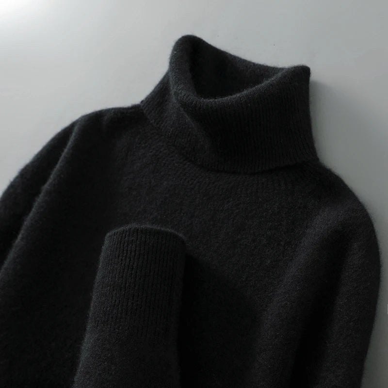 Woodfield Tailored Wool Turtleneck in Charcoal