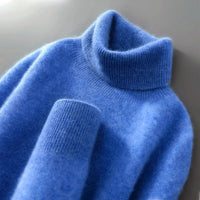 Woodfield Tailored Wool Turtleneck in Coastal Blue