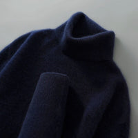 Woodfield Tailored Wool Turtleneck in Navy Blue