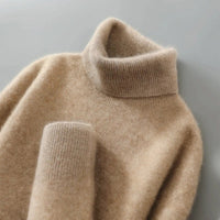 Woodfield Tailored Wool Turtleneck in Sienna Brown