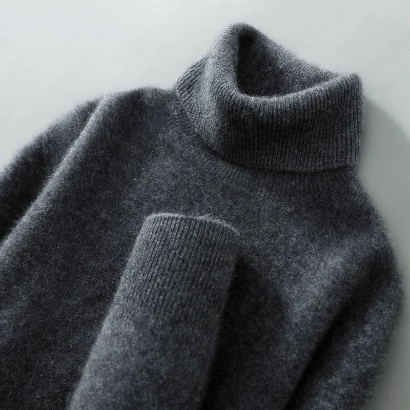 Woodfield Tailored Wool Turtleneck in Slate Gray
