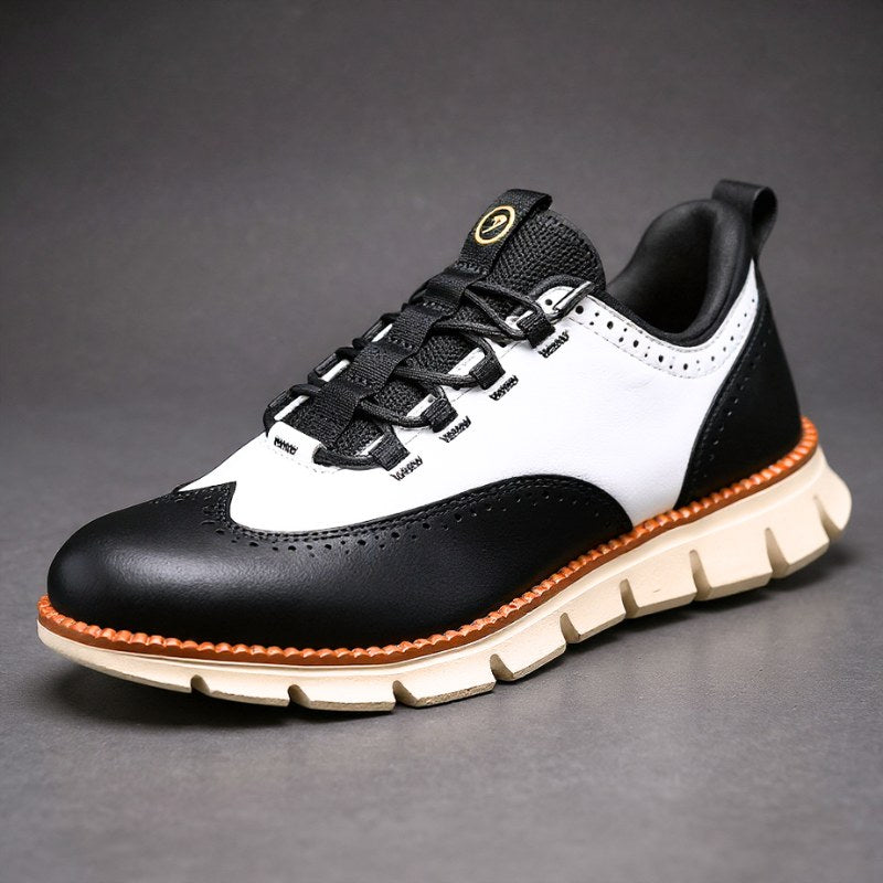 Worthington Wingtip Sneaker in White & Black
