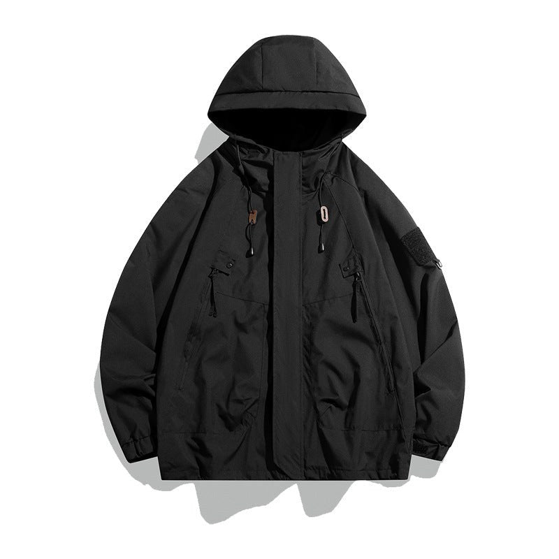 Wren Casual Jacket with Pockets and Hood in Black