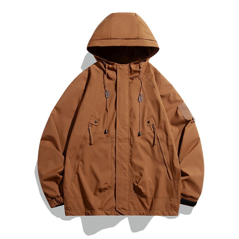 Wren Casual Jacket with Pockets and Hood in Caramel