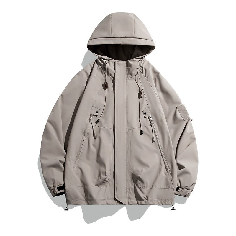 Wren Casual Jacket with Pockets and Hood in Khaki