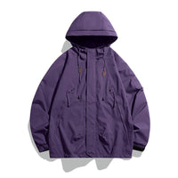 Wren Casual Jacket with Pockets and Hood in Purple