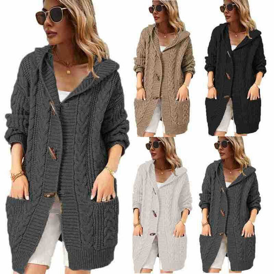 Wren Knit Coat with Pockets and Hood