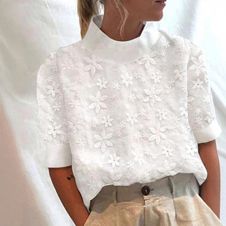 Wren Lightweight Blouse with Stand Collar
