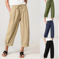Wren Relaxed Linen Trousers with Elastic Waist