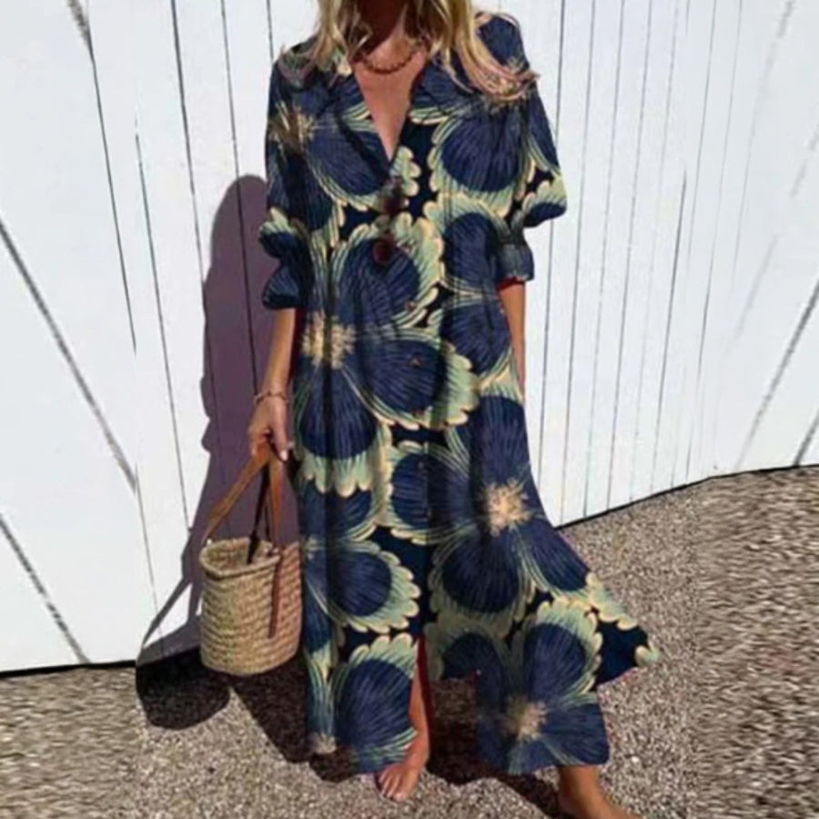 Wren Women's Floral Print Button-Front Maxi Dress in Flower Power