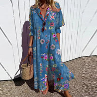 Wren Women's Floral Print Button-Front Maxi Dress in Yellow