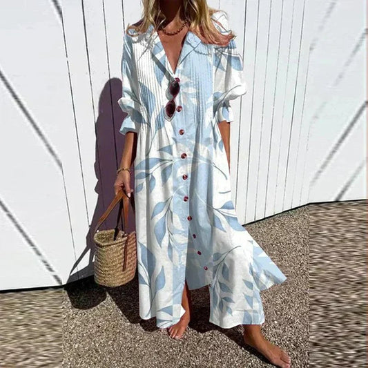 Wren Women's Floral Print Button-Front Maxi Dress