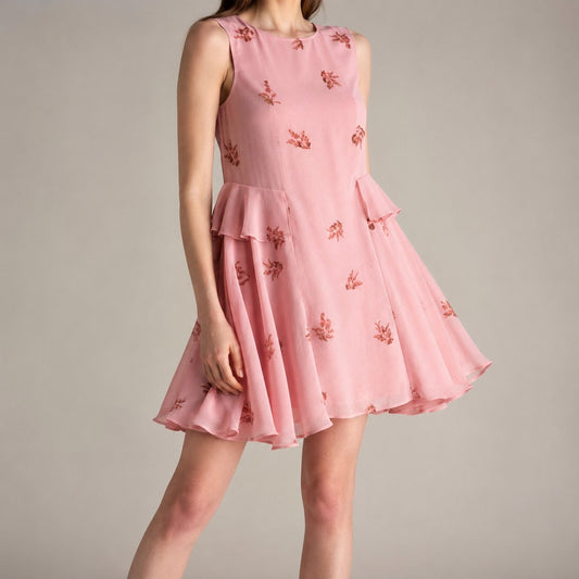 Wrenfield Women's Floral Ruffle Mini Dress in Pink