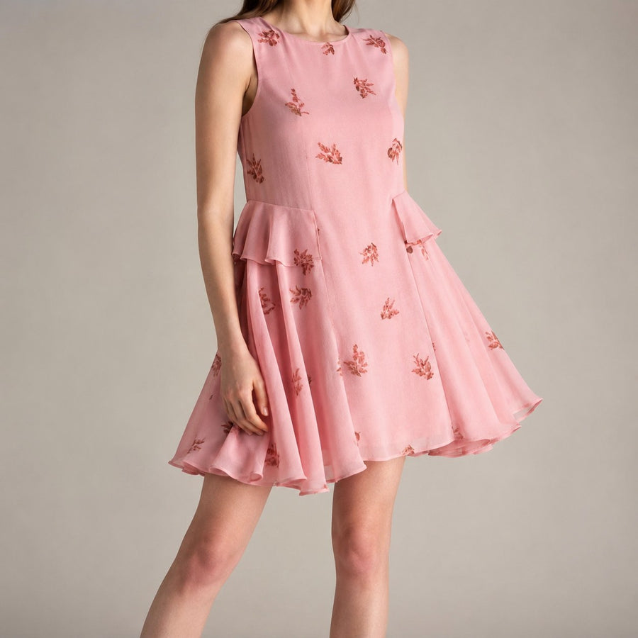 Wrenfield Women's Floral Ruffle Mini Dress in Pink