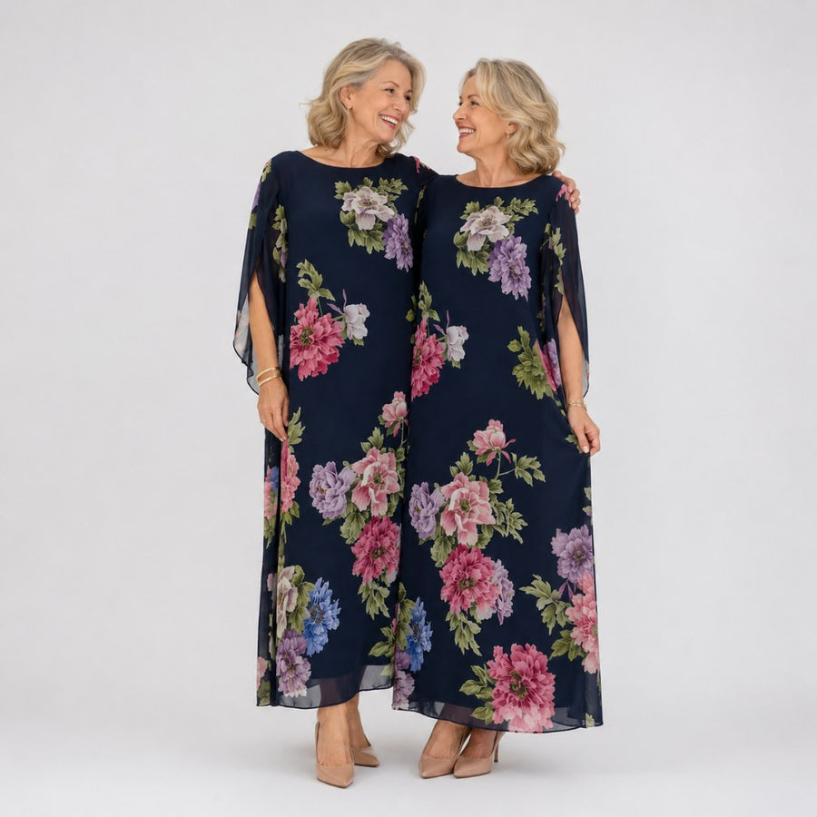 Wrenova Women's Floral Maxi Sundress in Blue