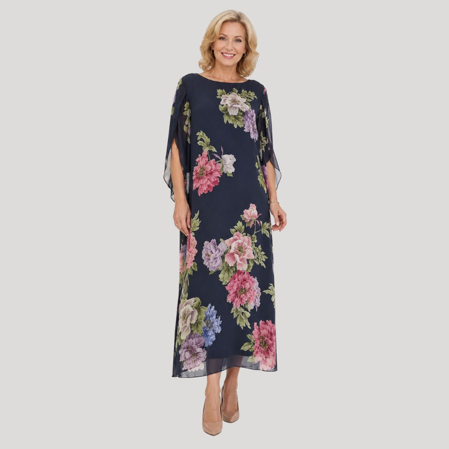 Wrenova Women's Floral Maxi Sundress in Blue