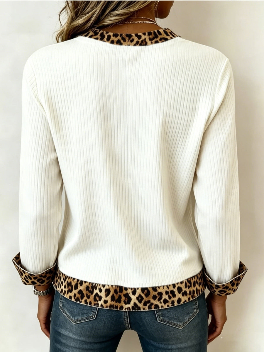 Wrenova Women's Print Knit Top in White