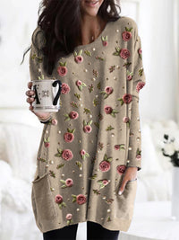 Wrenova | Women's Floral Tunic Top with Pockets