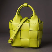 Wynn Woven Mini Basket Bag in Avocado