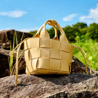 Wynn Woven Mini Basket Bag in Biege