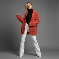 Wynne Alpaca Wool Cardigan in Crimson