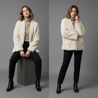 Wynne Alpaca Wool Cardigan in Pearl