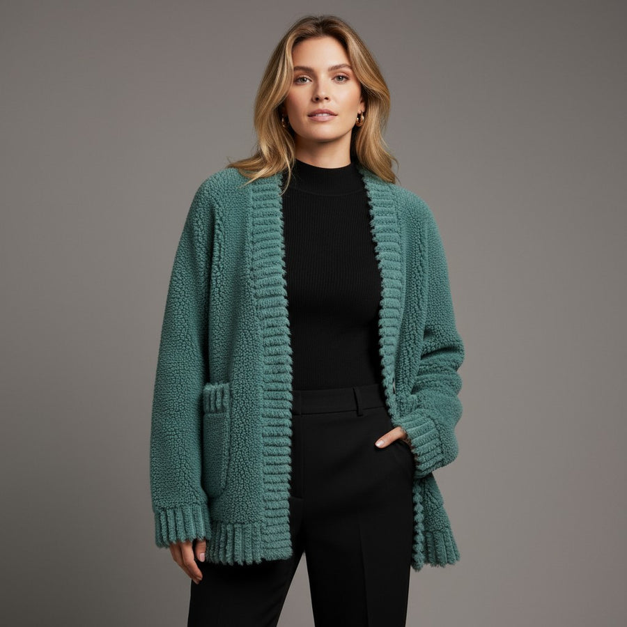 Wynne Alpaca Wool Cardigan in Sea Green