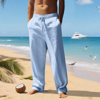 Xander Linen Blend Trousers with Drawstring Waist