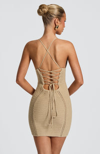 Eden Mini Dress – Beige