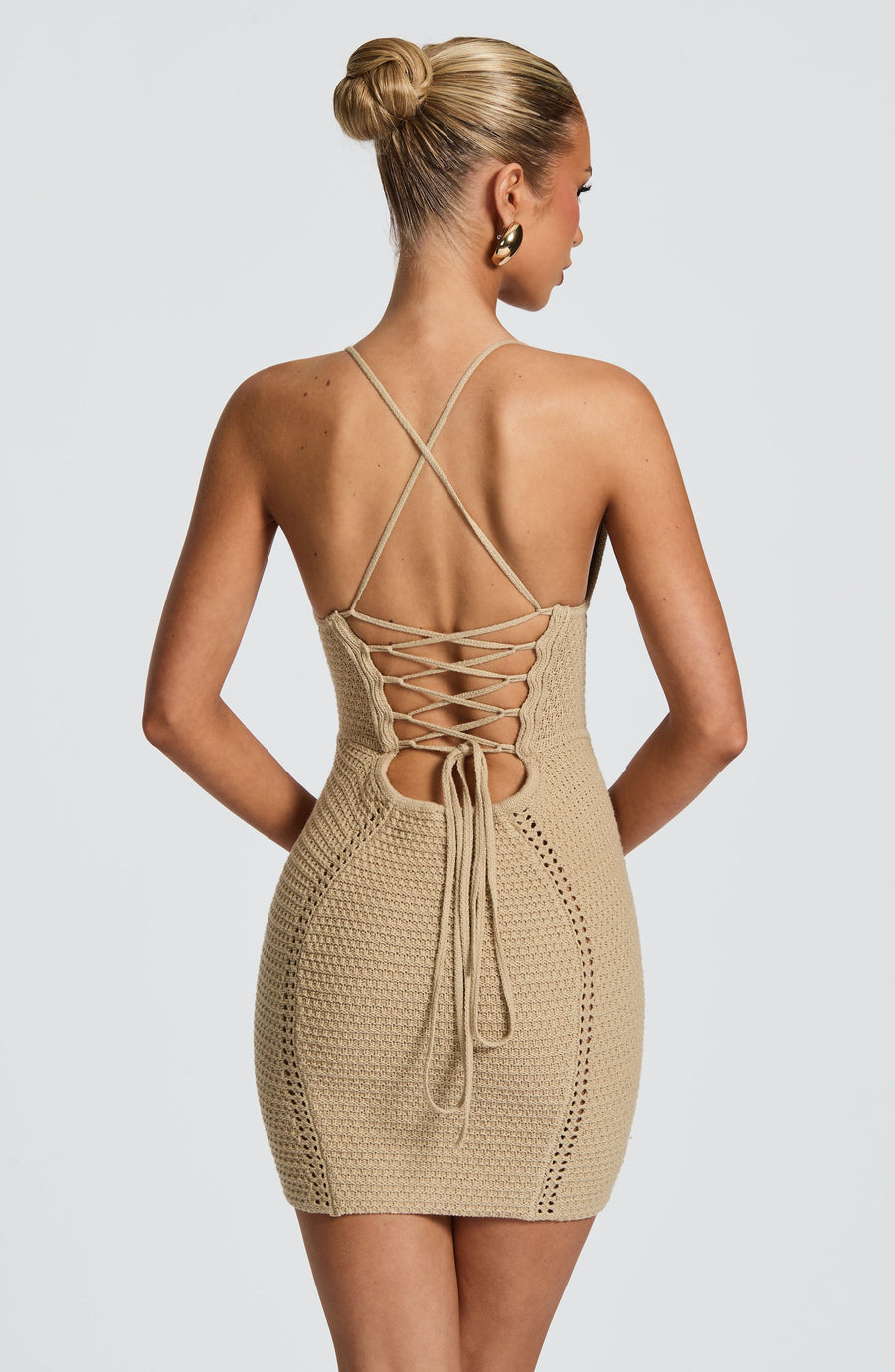 Eden Mini Dress – Beige