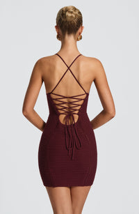 Eden Mini Dress – Cherry Lacquer