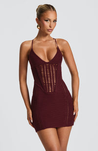 Eden Mini Dress – Cherry Lacquer