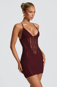 Eden Mini Dress – Cherry Lacquer