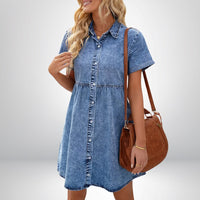 Xanthe™ Everyday Denim Dress in Dark Blue
