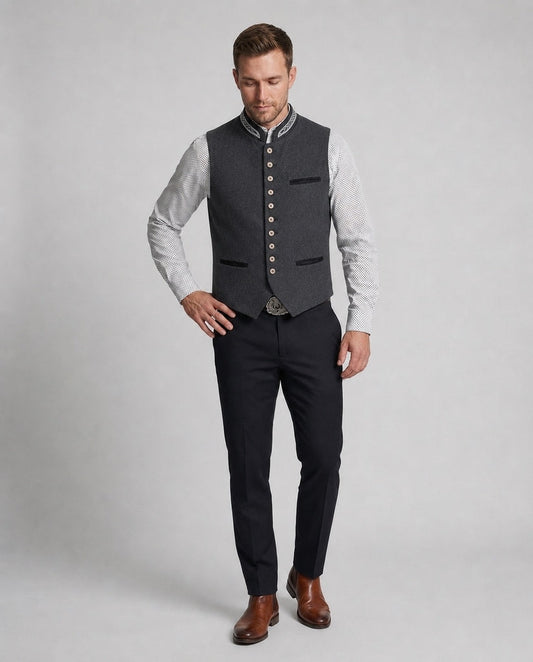 Xaver | Men's Traditional Stand Collar Waistcoat