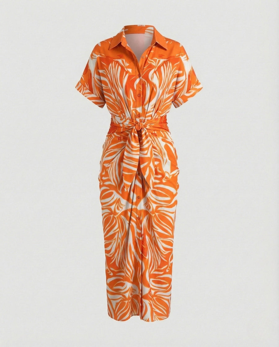 Xenia Dress in Orange