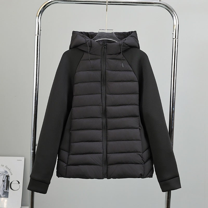 Xenia Quilted Jacket with Hood in Black