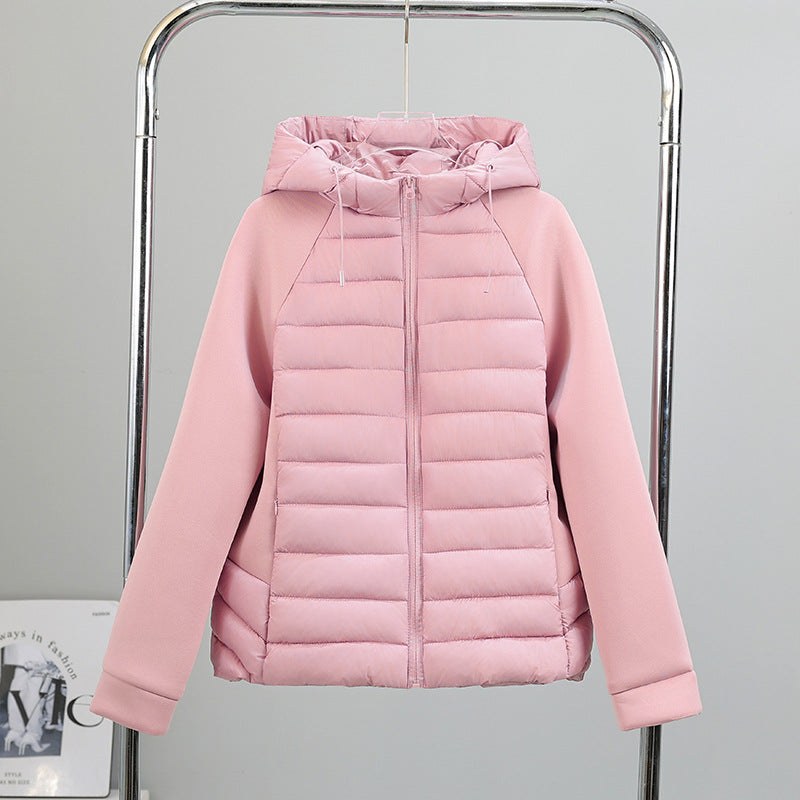 Xenia Quilted Jacket with Hood in Pink