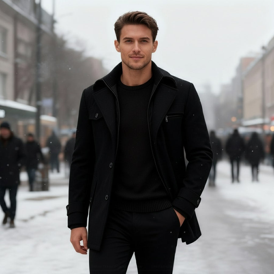 Yannick Elegant Coat in Black