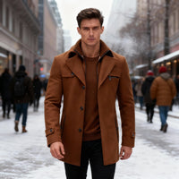 Yannick Elegant Coat in Brown