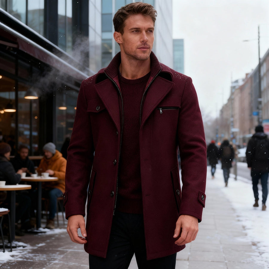 Yannick Elegant Coat in Red